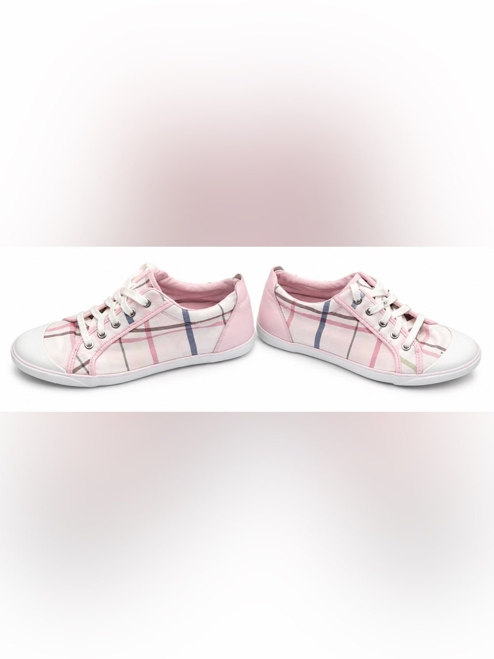 Coach Barrett plaid low top fashion sneakers women authentic size 11B
